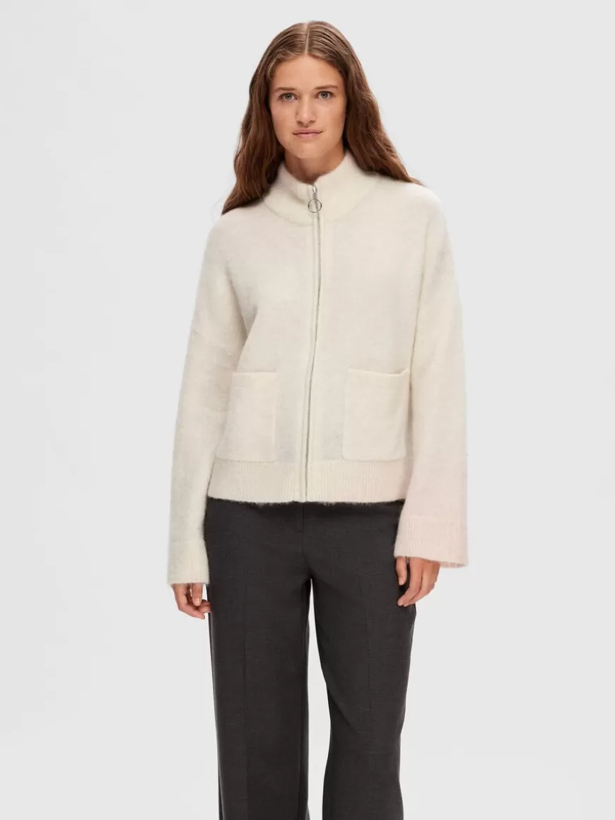 SELECTED GLIDELÅSLUKKING CARDIGAN Beige Discount