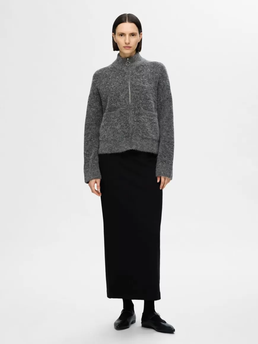 SELECTED GLIDELÅSLUKKING CARDIGAN Grey Shop