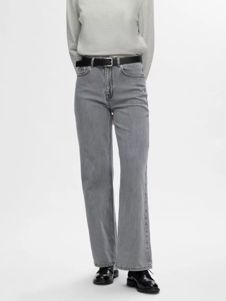 SELECTED GRÅ JEANS MED VID PASSFORM Grey New