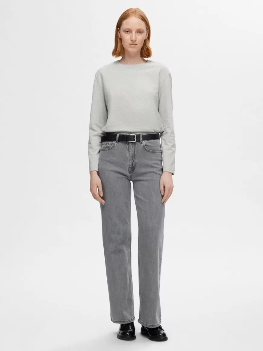 SELECTED GRÅ JEANS MED VID PASSFORM Grey New