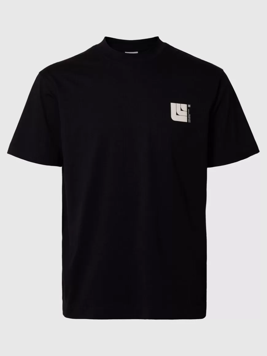 SELECTED GRAFISK PRINT T-SKJORTE Black Best Sale