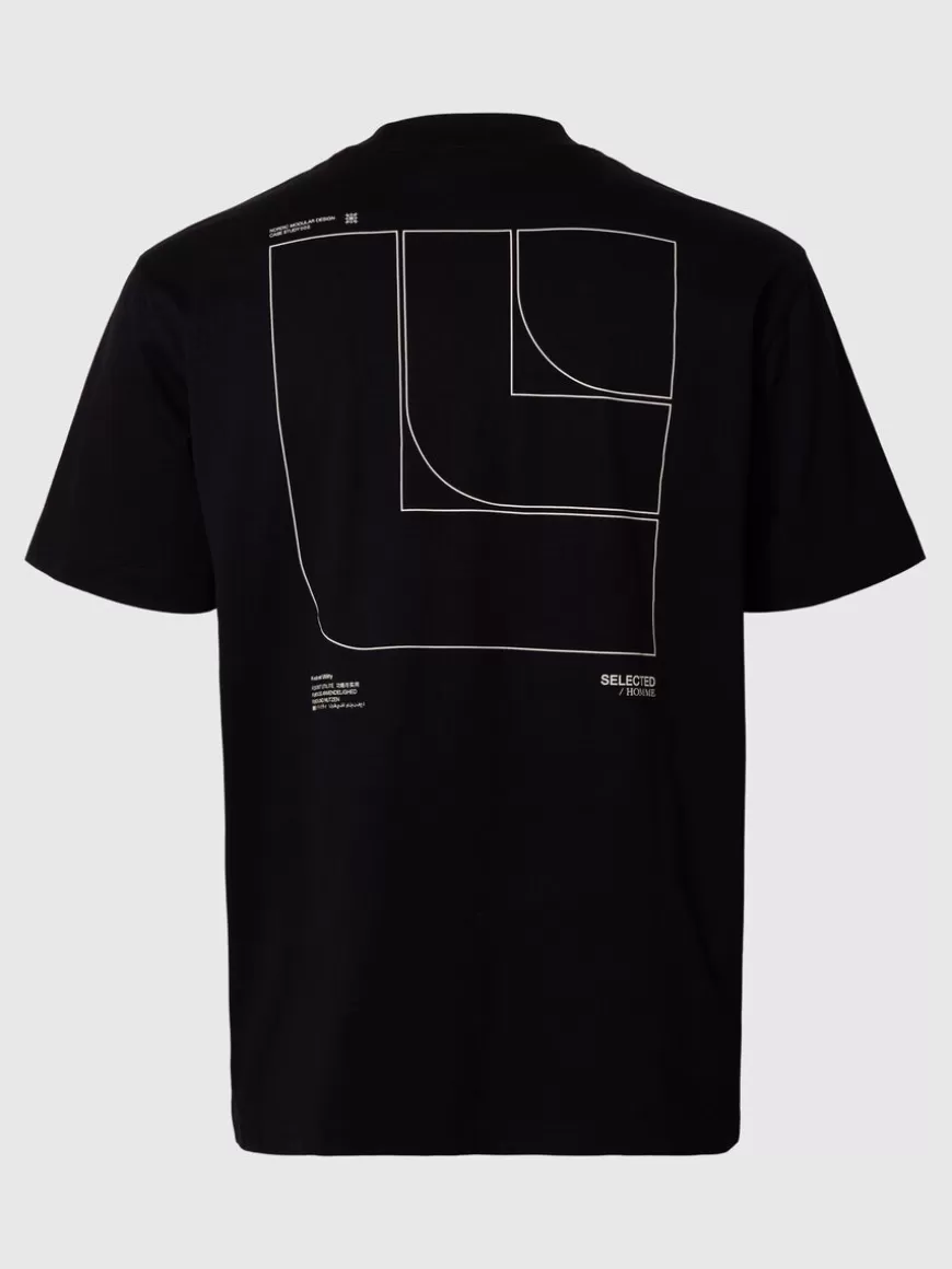 SELECTED GRAFISK PRINT T-SKJORTE Black Best Sale