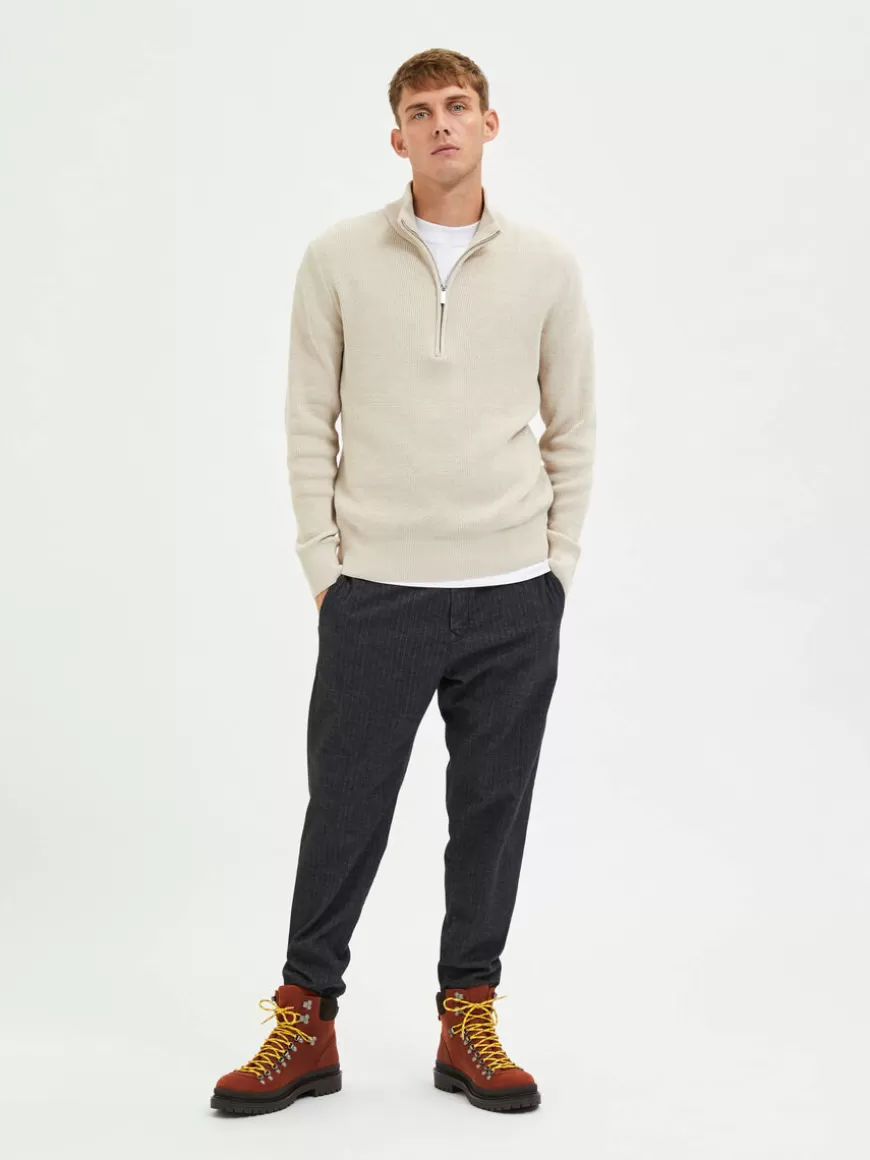 SELECTED HALF ZIP PULLOVER Beige Online