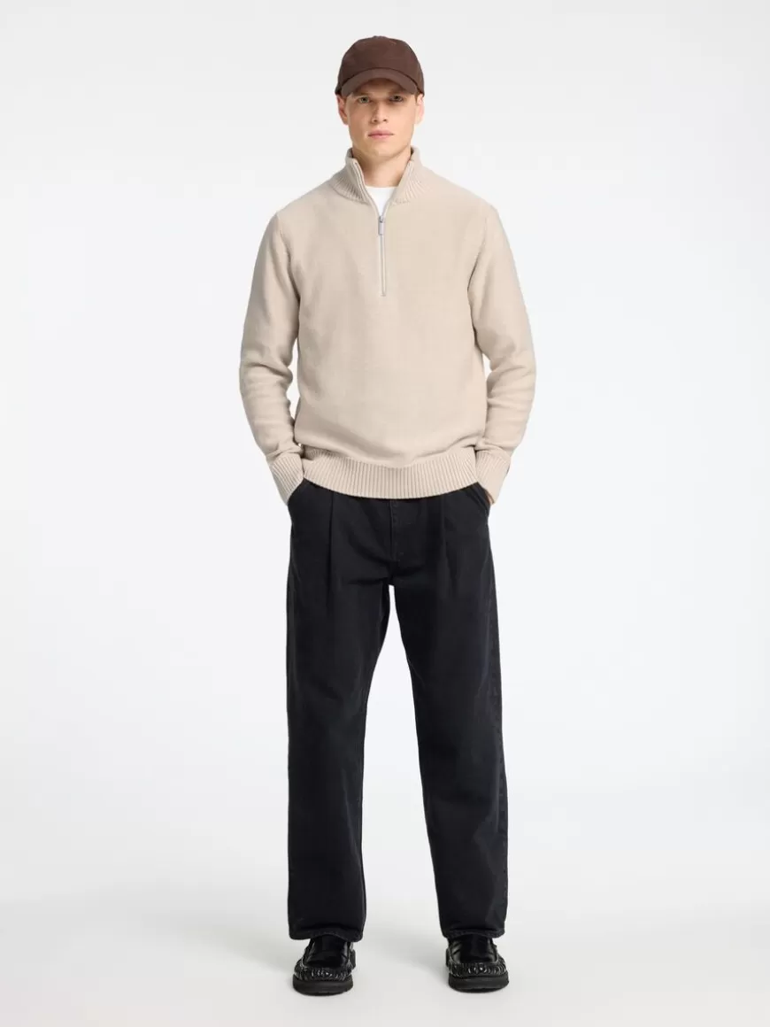 SELECTED HALV GLIDELÅS PULLOVER Beige Flash Sale