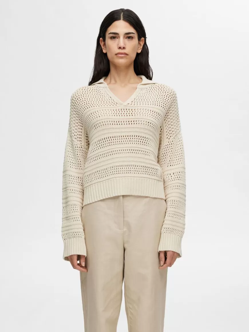 SELECTED HEKLESTIL PULLOVER Beige Discount