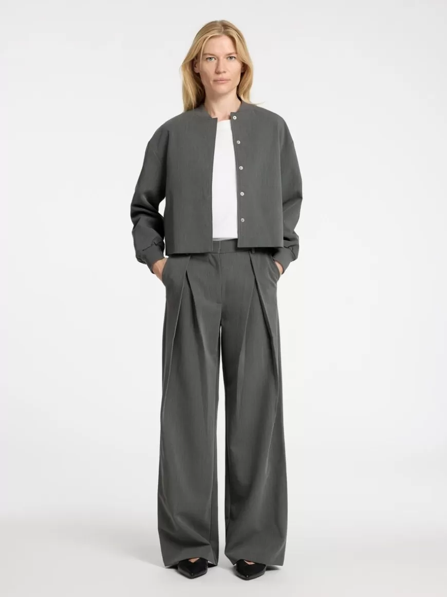 SELECTED HIGH WAIST BUKSER MED VIDE BEN Grey New