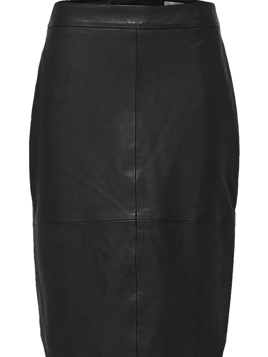 SELECTED HIGH WAIST SKINNSKJØRT Black Sale