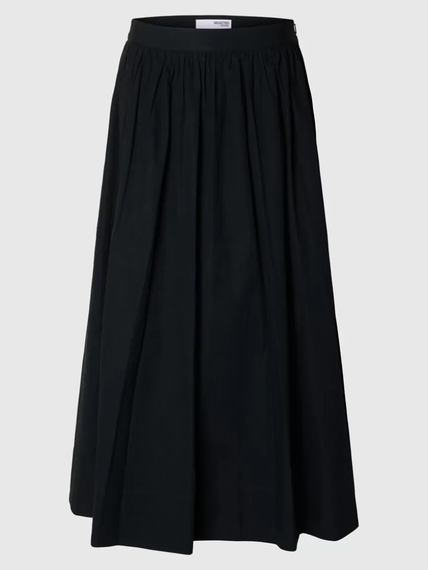 SELECTED HIGH WAISTED MAKSISKJØRT Black Shop