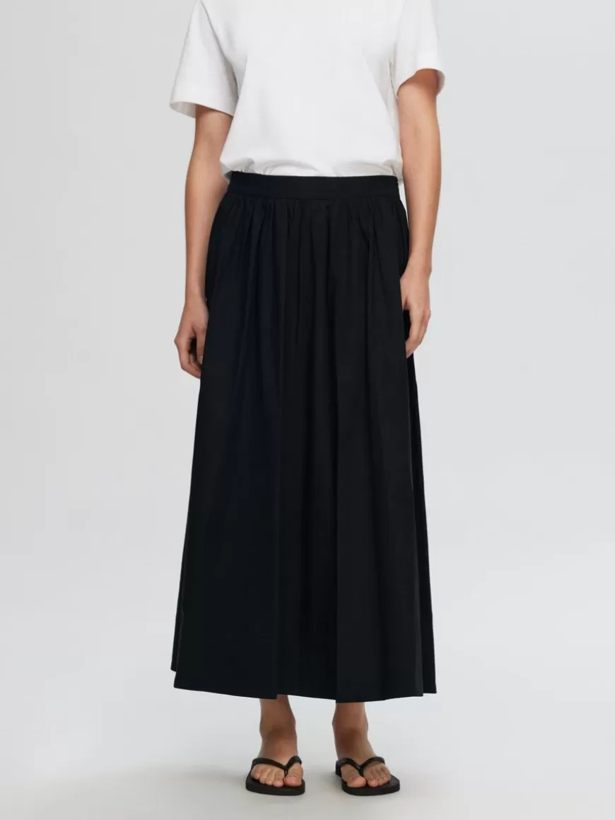 SELECTED HIGH WAISTED MAKSISKJØRT Black Shop