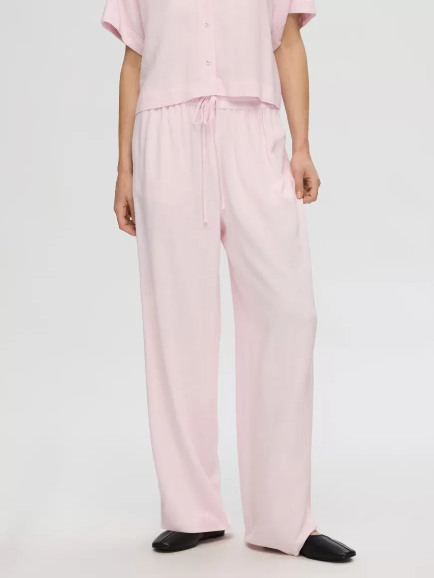 SELECTED HIGH-WAISTED BUKSER Pink Flash Sale