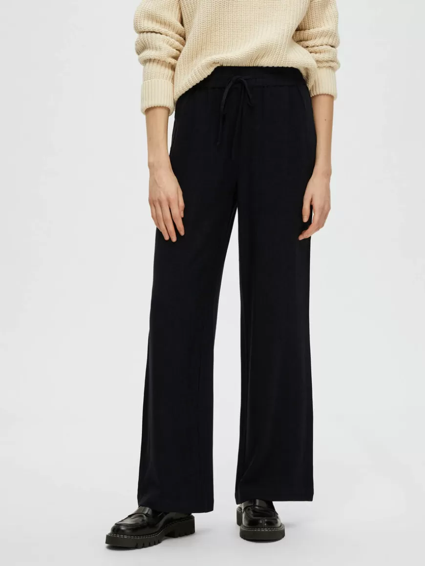 SELECTED HIGH-WAISTED BUKSER Black Outlet