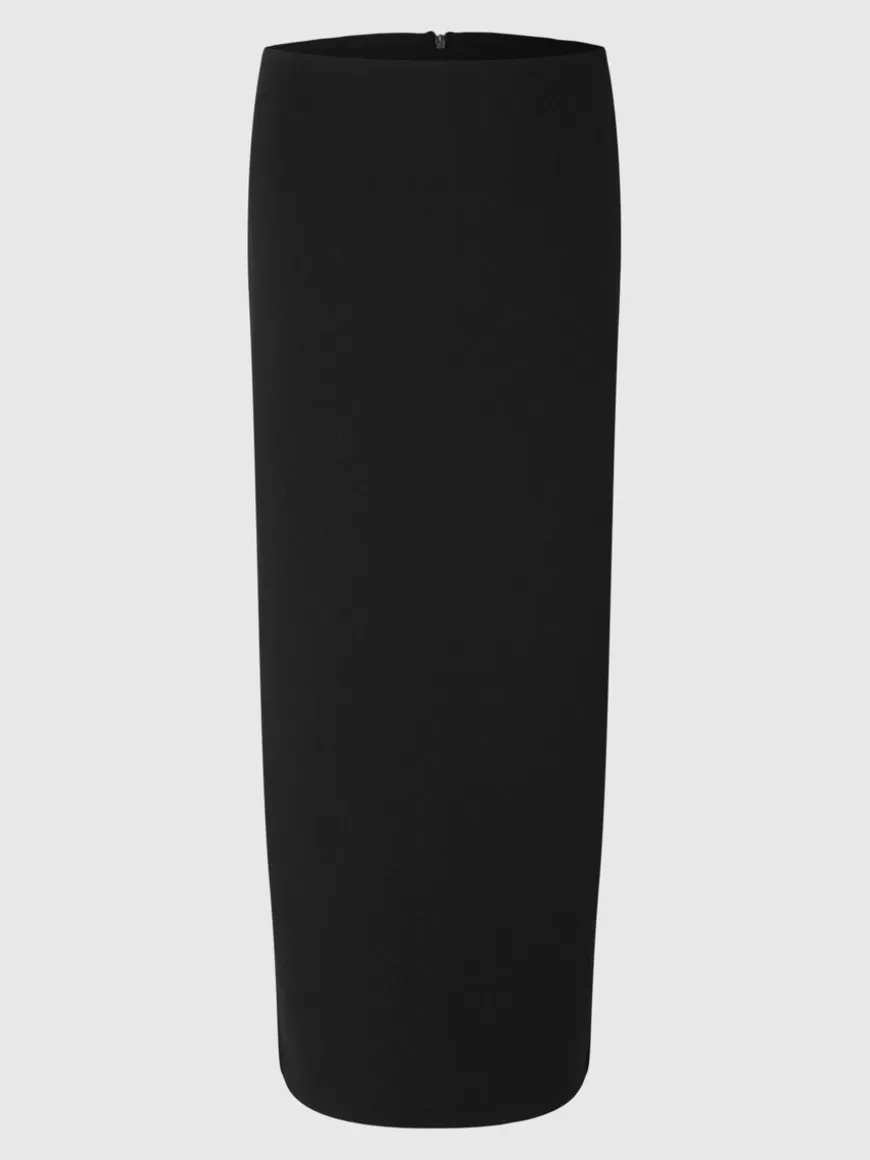 SELECTED HIGH-WAISTED MAKSISKJØRT Black Cheap