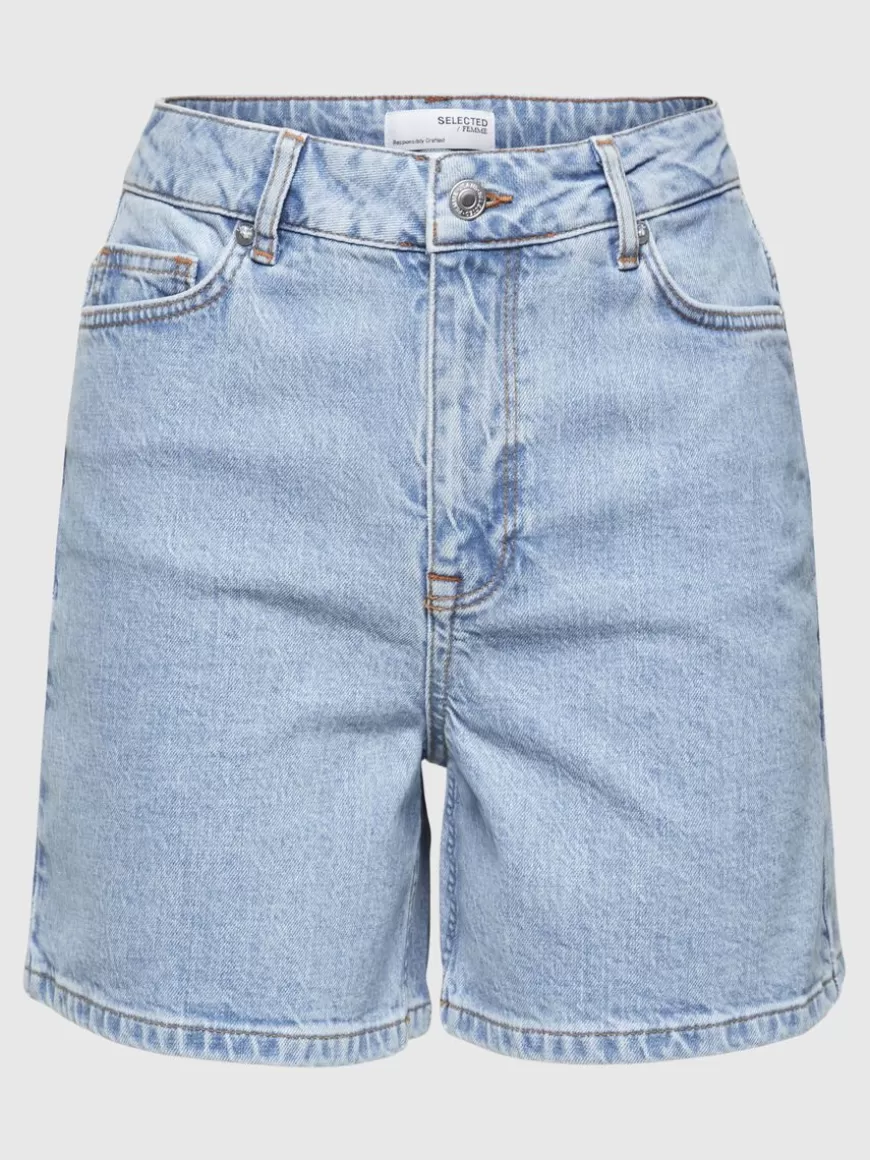 SELECTED HIGH-WAISTED OLASHORTS Blue New