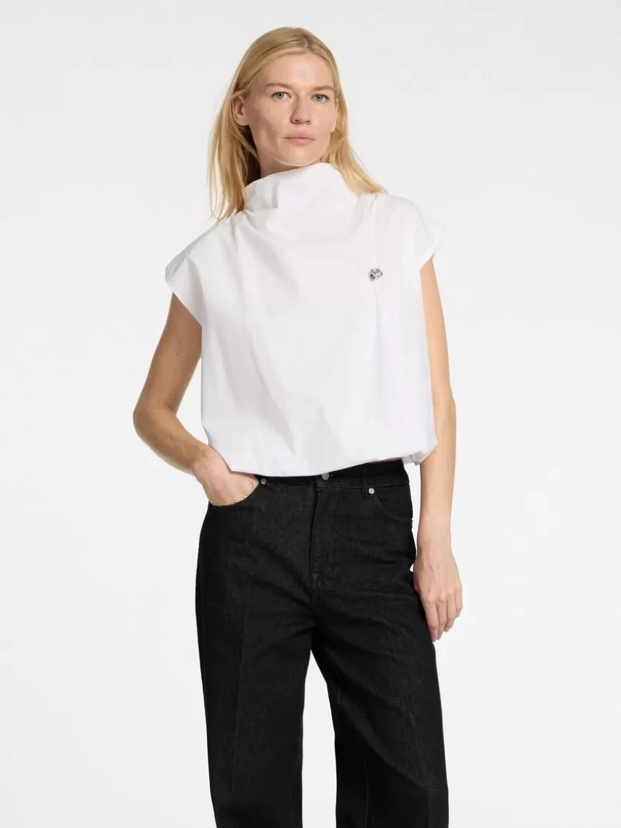 SELECTED HØY HALS CROP-TOPP White Sale