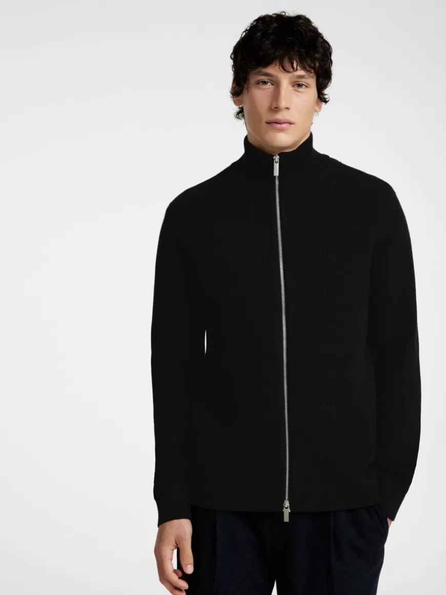 SELECTED HØY HALS MED GLIDELÅS STRIKKET CARDIGAN Black Best Sale