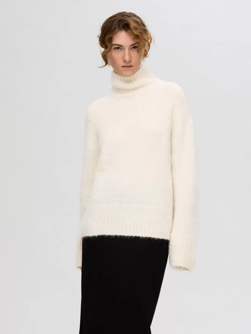 SELECTED HØYHALSET PULLOVER Beige Online