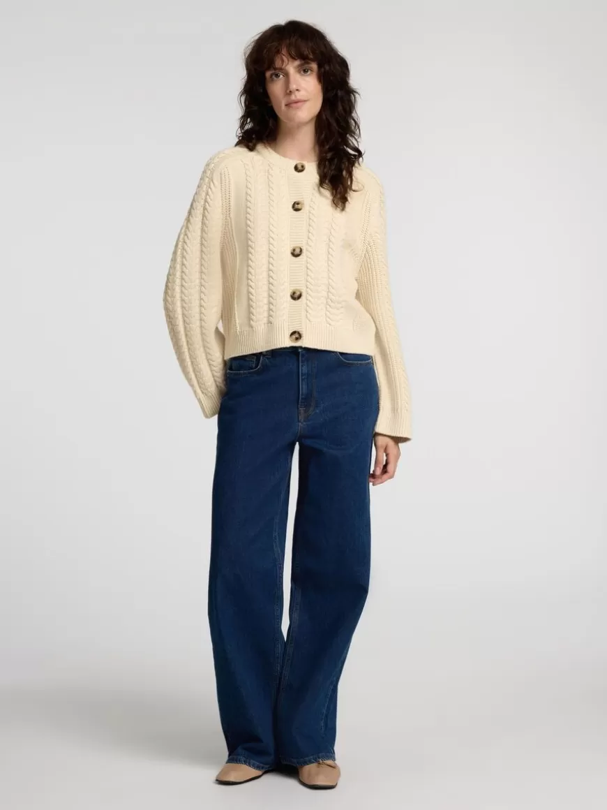 SELECTED KABELSTRIKK CARDIGAN Beige Cheap