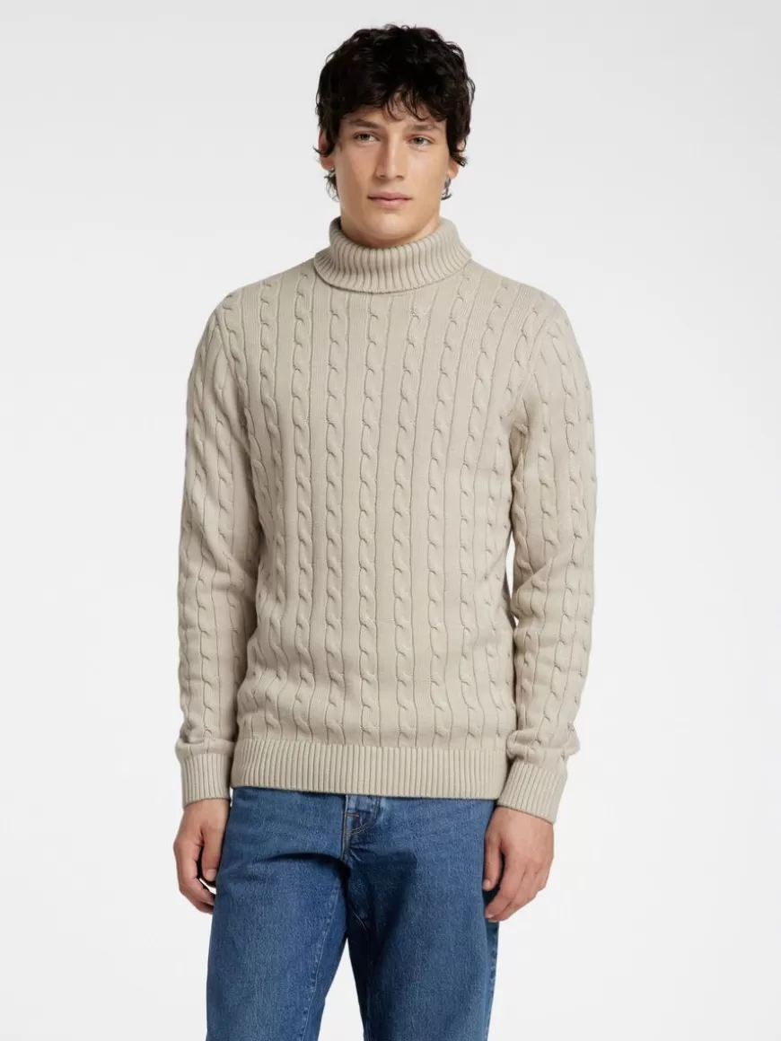 SELECTED KABELSTRIKK PULLOVER Beige Cheap