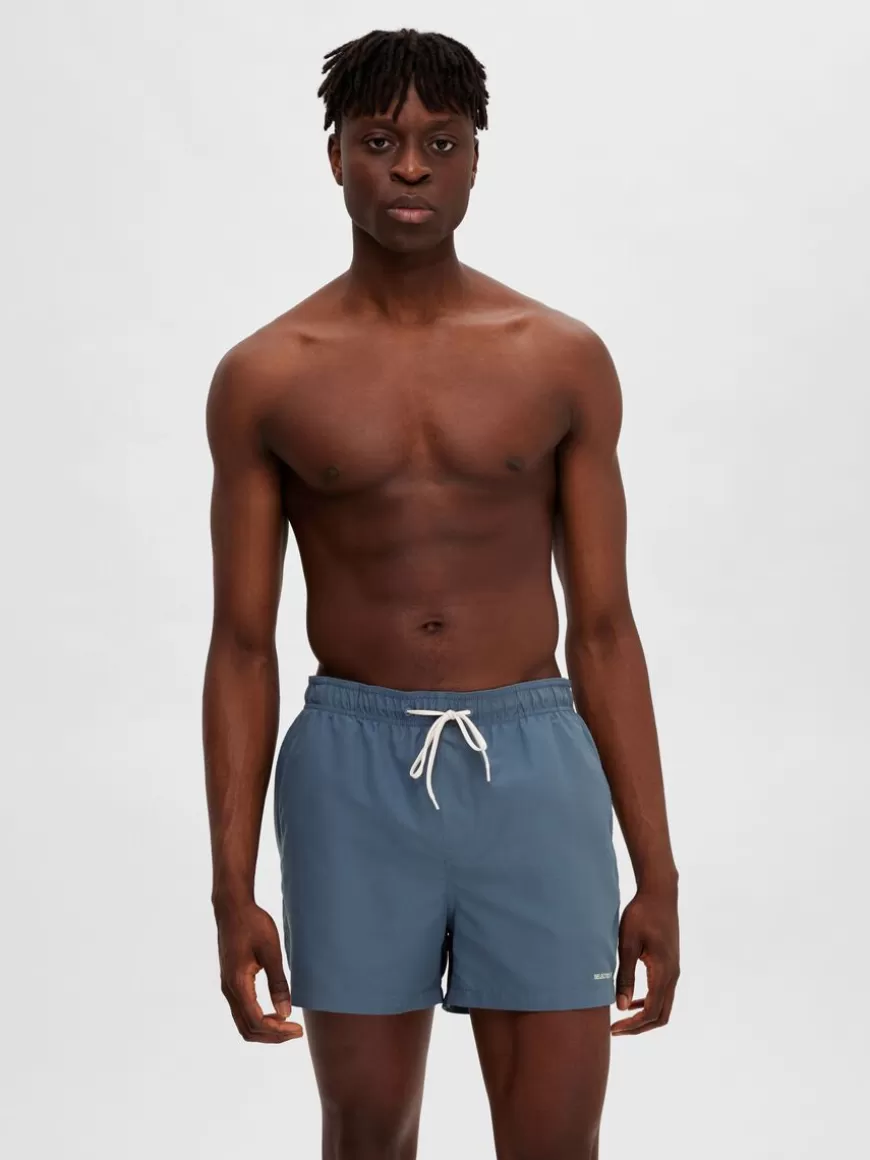 SELECTED KLASSISK BADESHORTS Blue Discount