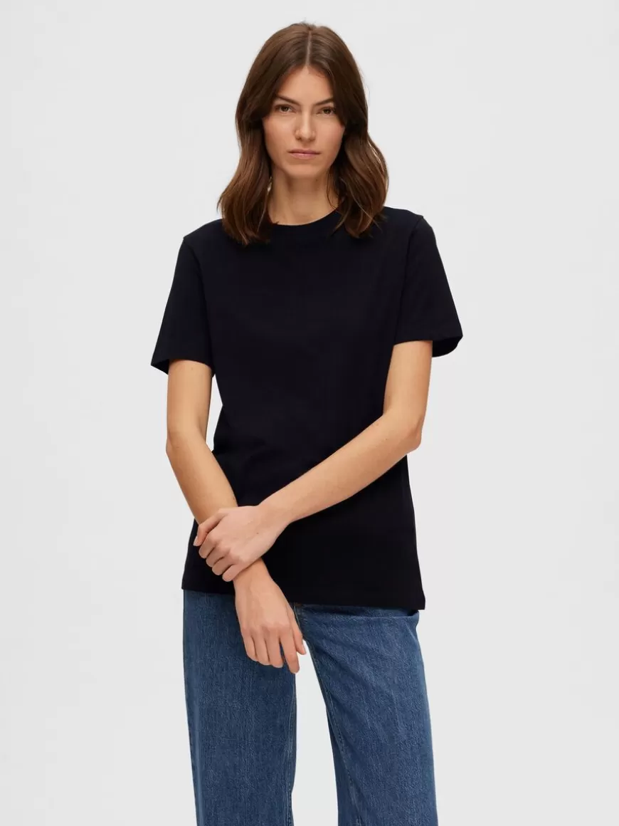 SELECTED KLASSISK T-SKJORTE Black Fashion