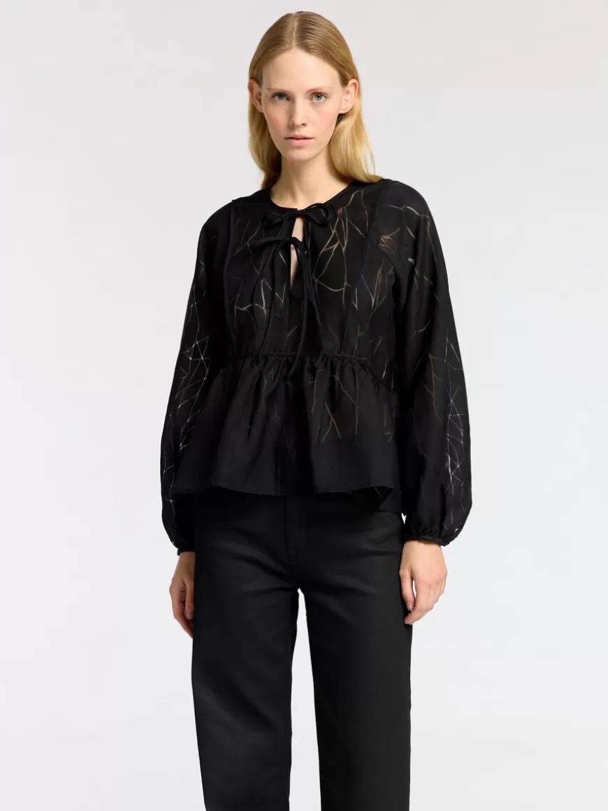 SELECTED KNYTING FORAN LANGERMET BLUSE Black Clearance