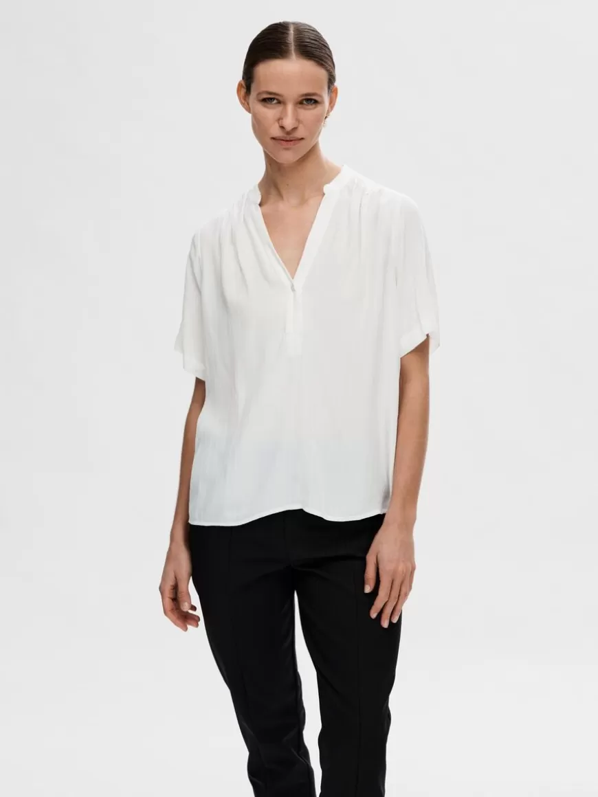 SELECTED KORTERMET BLUSE White Discount