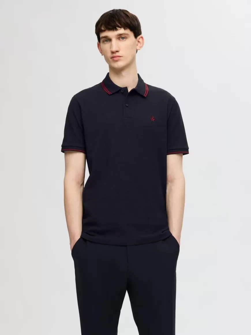 SELECTED KORTERMET POLOSKJORTE Black Online