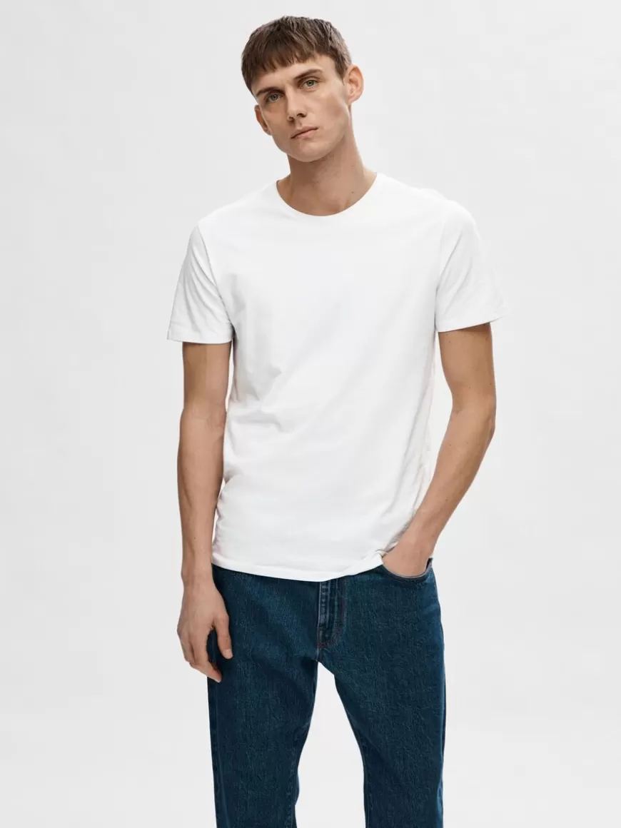 SELECTED KORTERMET T-SKJORTE White Best Sale