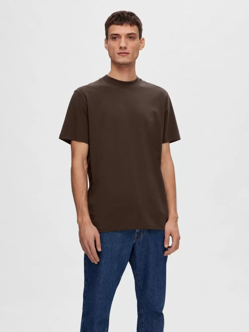 SELECTED KORTERMET T-SKJORTE Brown Fashion