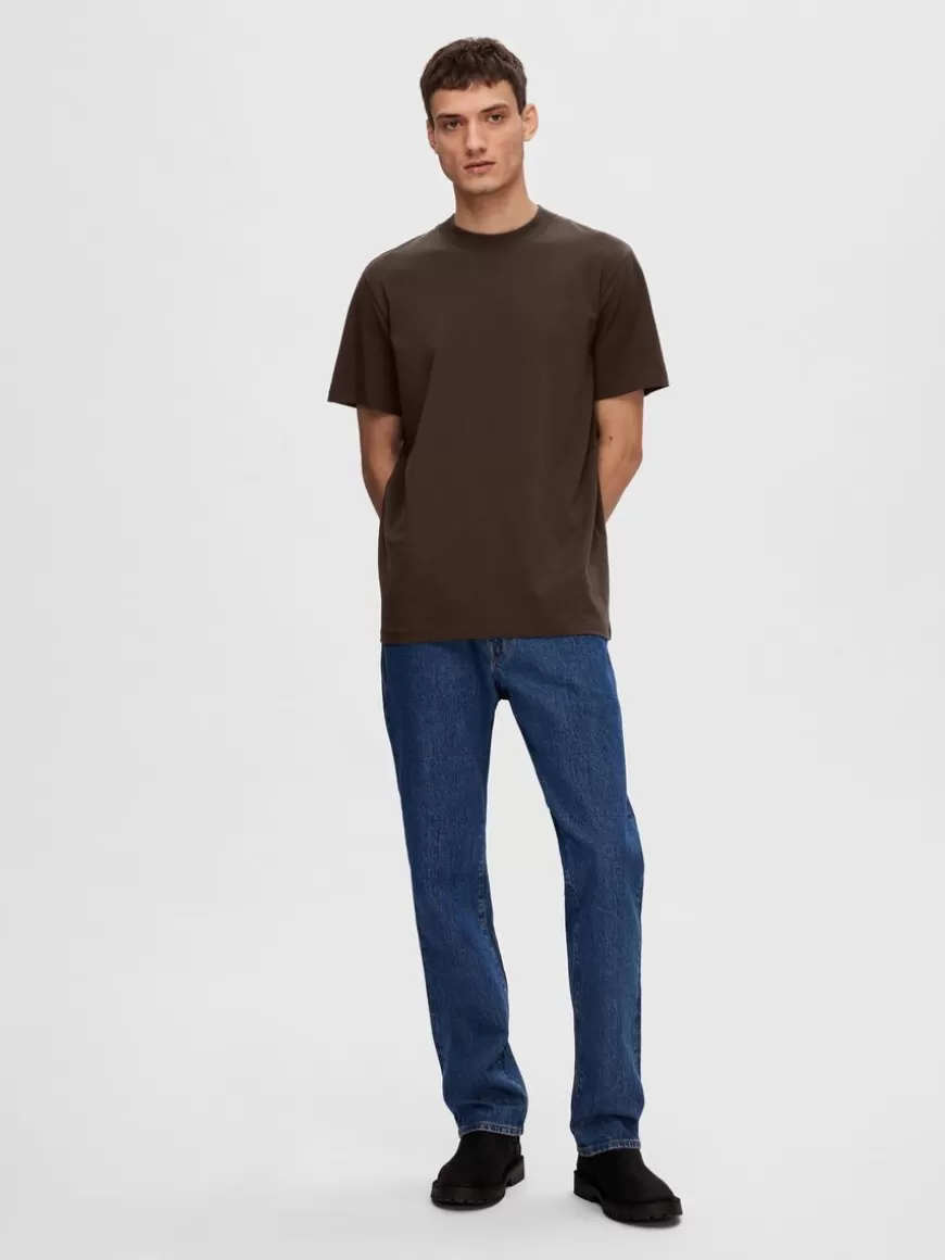 SELECTED KORTERMET T-SKJORTE Brown Fashion