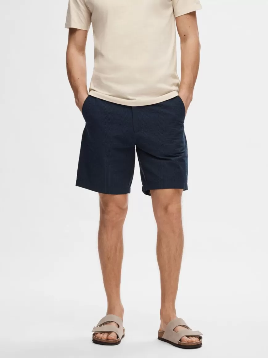 SELECTED KRETONG SHORTS Blue Sale