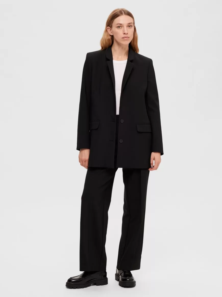 SELECTED LANG AVSLAPPET PASSFORM ENKELTSPENT BLAZER Black Sale