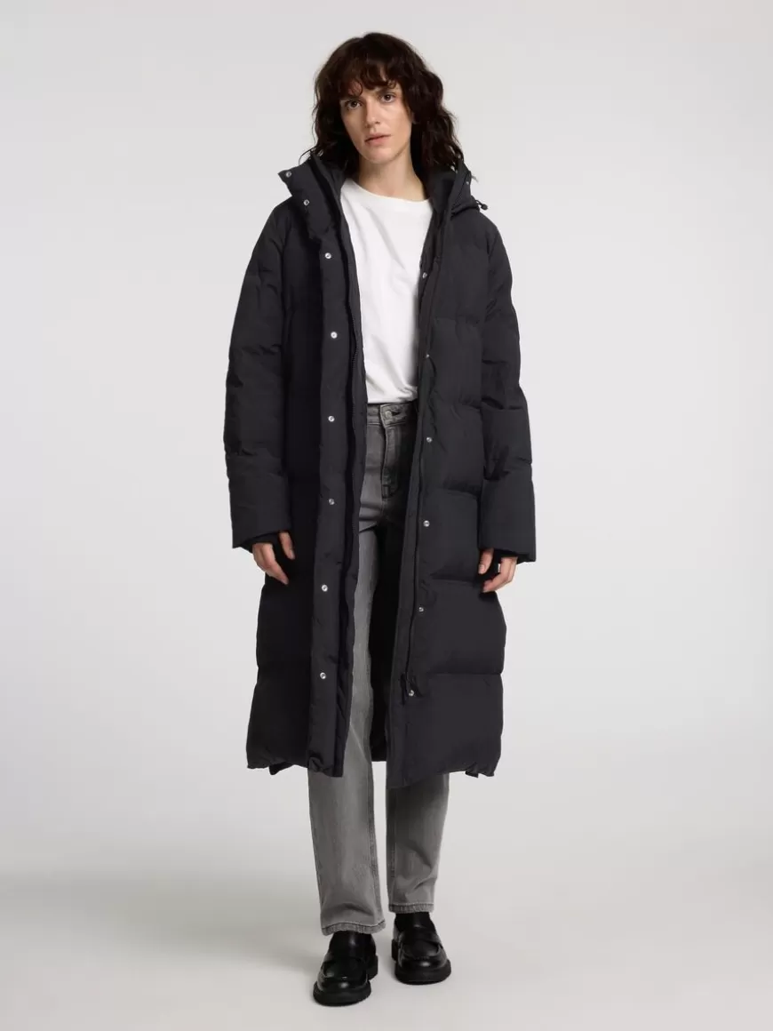 SELECTED LANG PUFFER-KÅPE Black Cheap