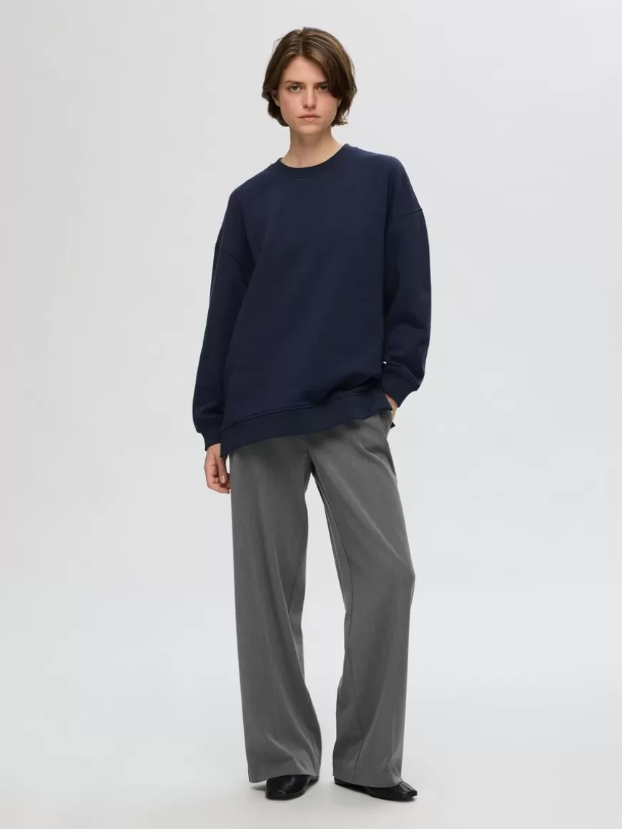 SELECTED LANG SWEATSHIRT Blue Cheap