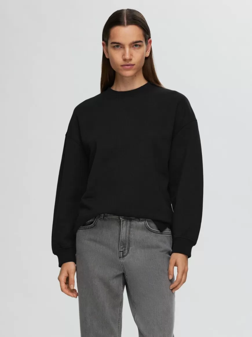 SELECTED LANG SWEATSHIRT Black Best Sale