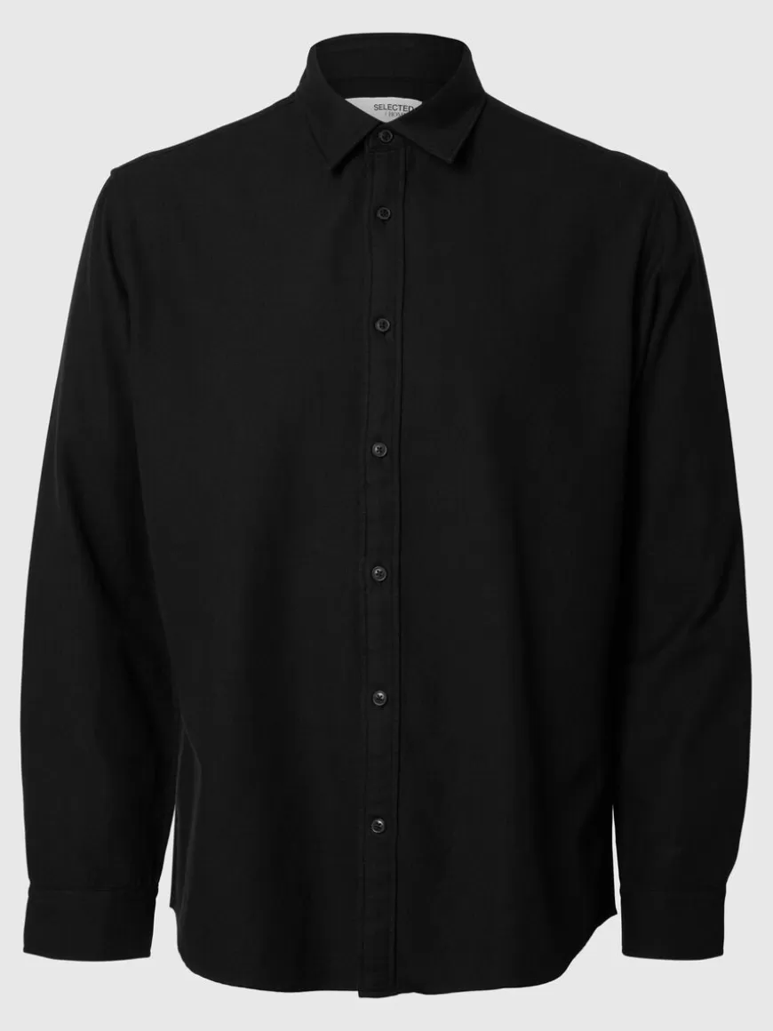 SELECTED LANGE ERMER FLANELLSKJORTE Black Cheap