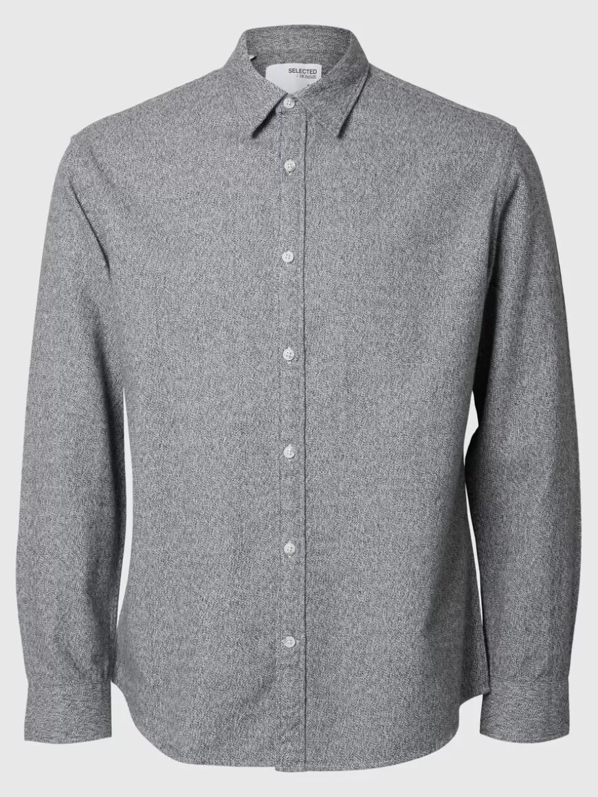 SELECTED LANGE ERMER FLANELLSKJORTE Grey Sale