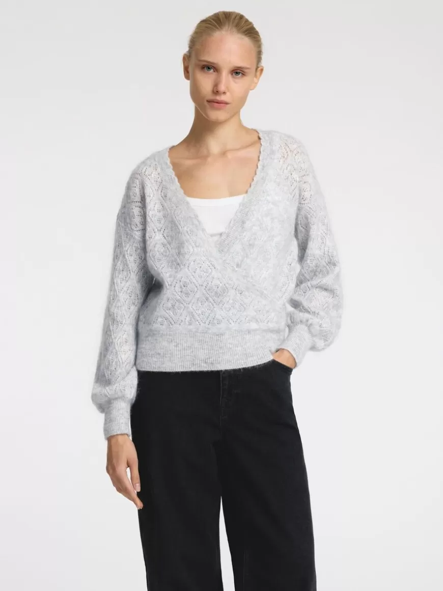 SELECTED LANGE ERMER OMSLAGS-CARDIGAN Grey Sale