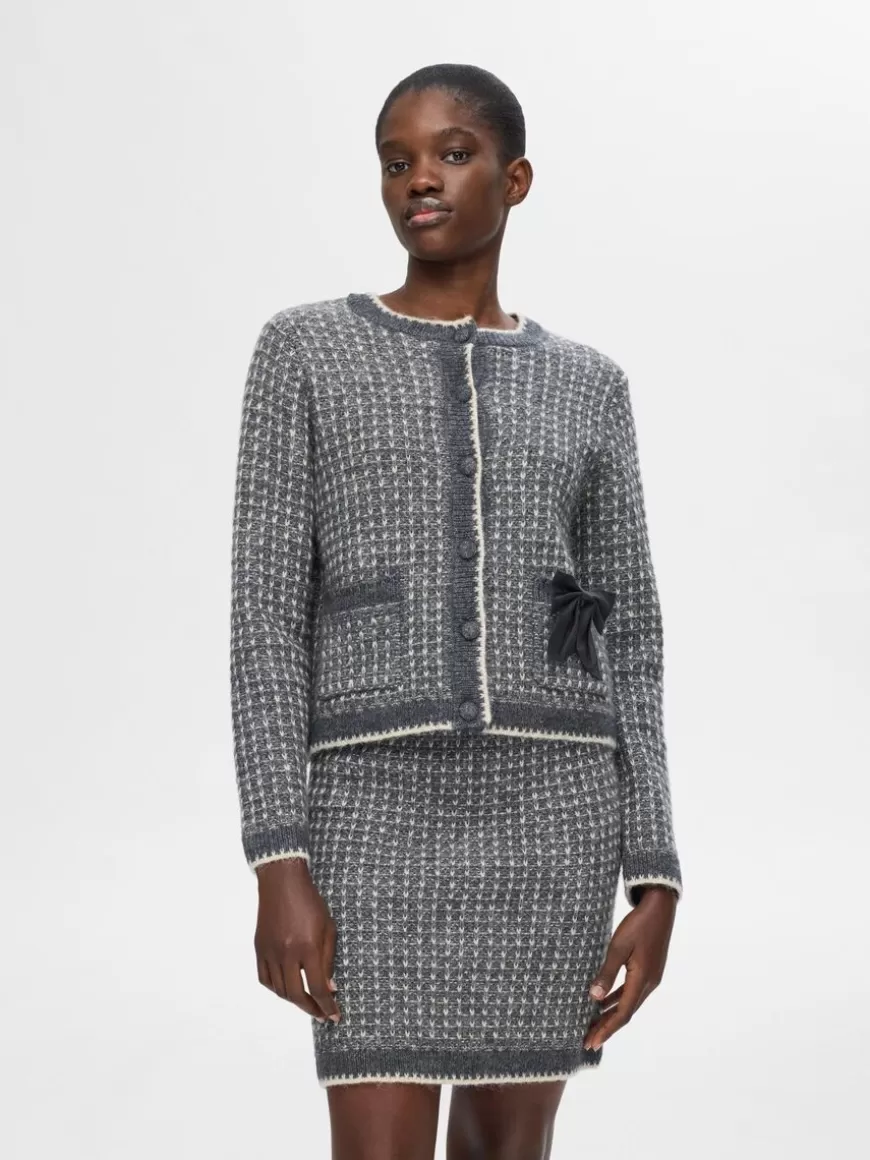 SELECTED LANGE ERMER STRIKKET CARDIGAN Grey Sale