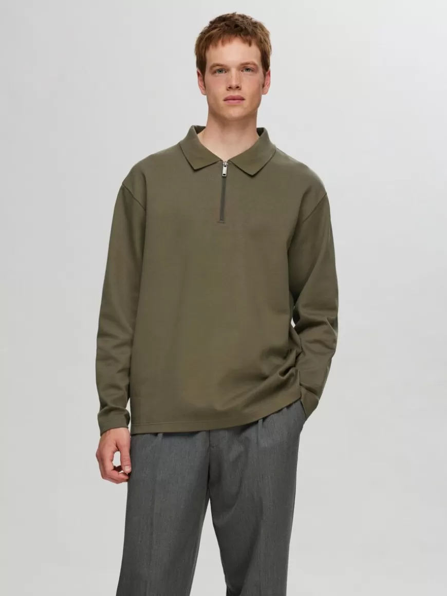 SELECTED LANGE ERMER SWEATSHIRT MED GLIDELÅS Green Hot