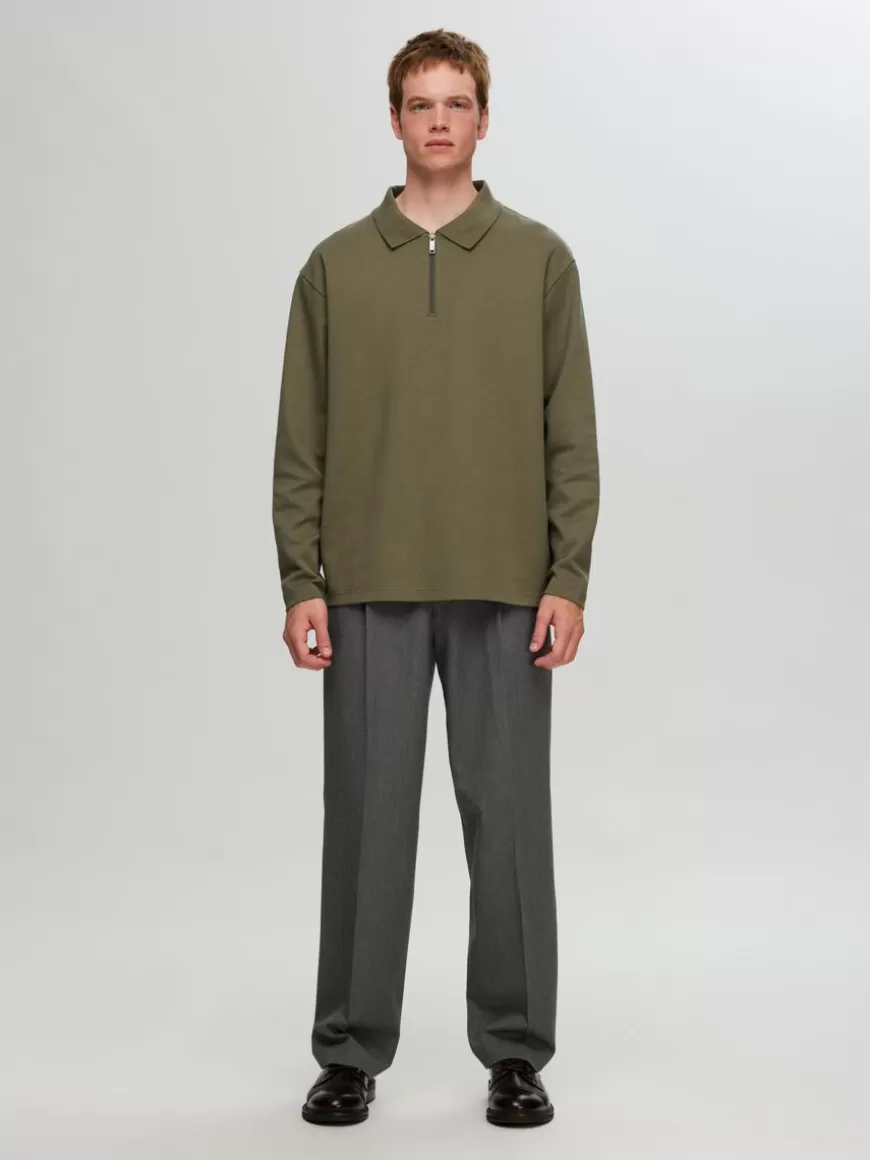 SELECTED LANGE ERMER SWEATSHIRT MED GLIDELÅS Green Hot