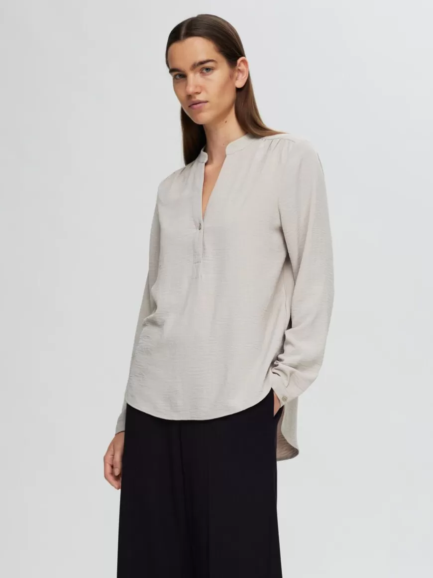 SELECTED LANGERMET BLUSE Beige Flash Sale