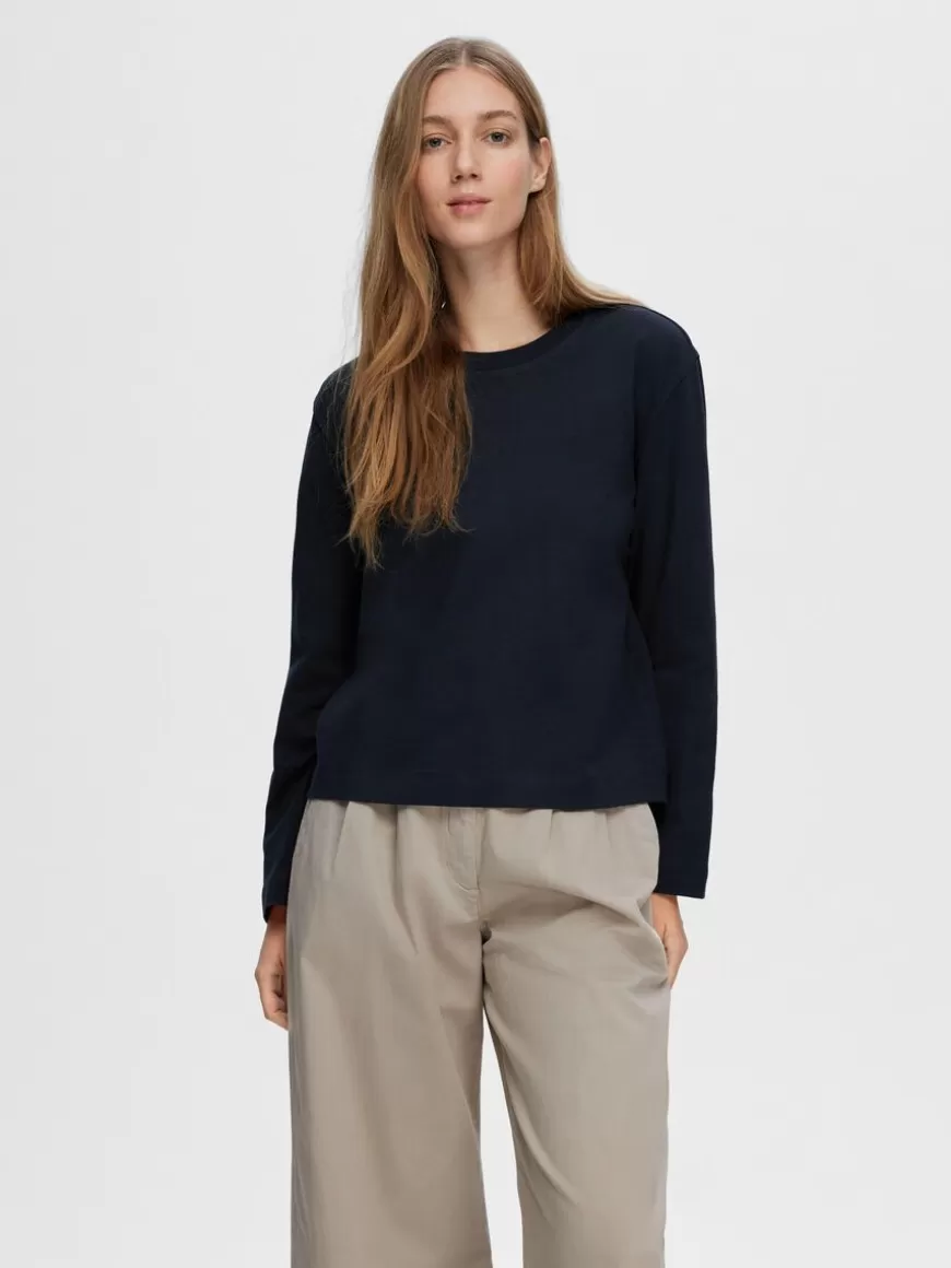 SELECTED LANGERMET BOXY T-SKJORTE Blue Online