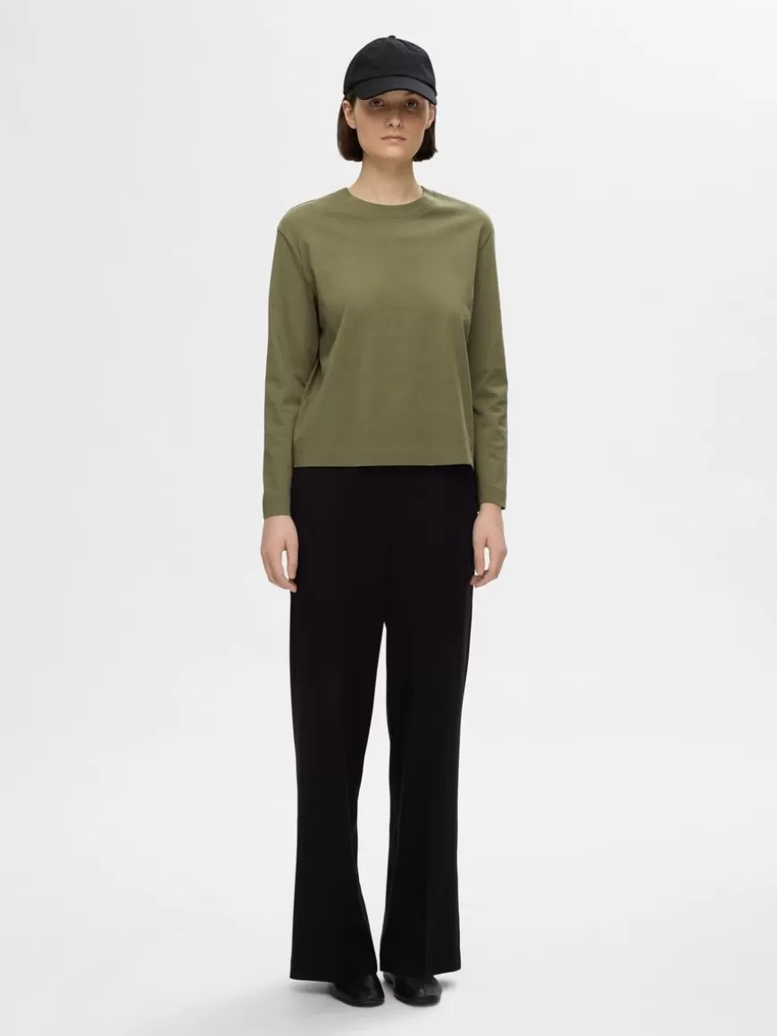 SELECTED LANGERMET BOXY T-SKJORTE Green Cheap