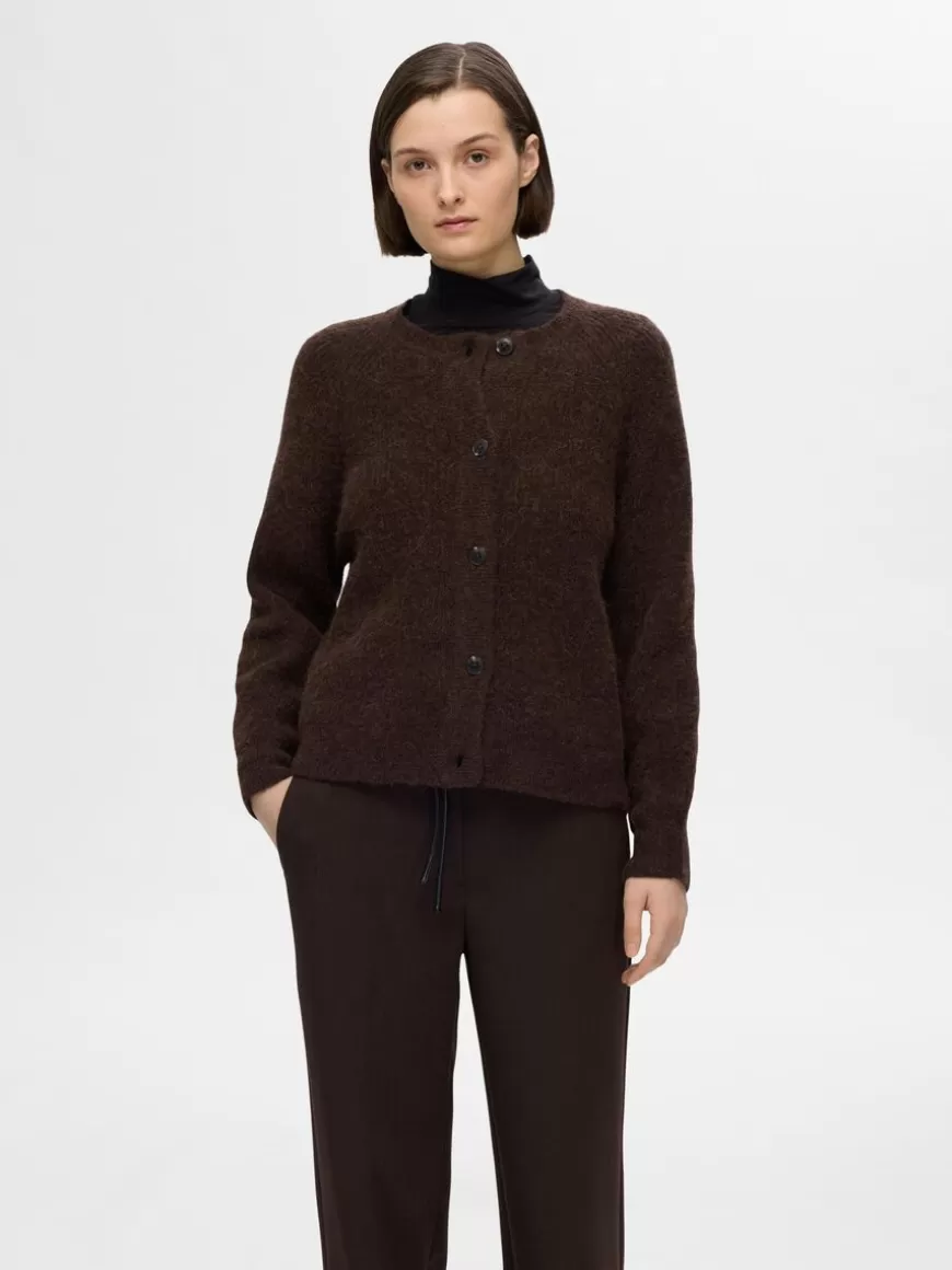 SELECTED LANGERMET CARDIGAN Brown Clearance