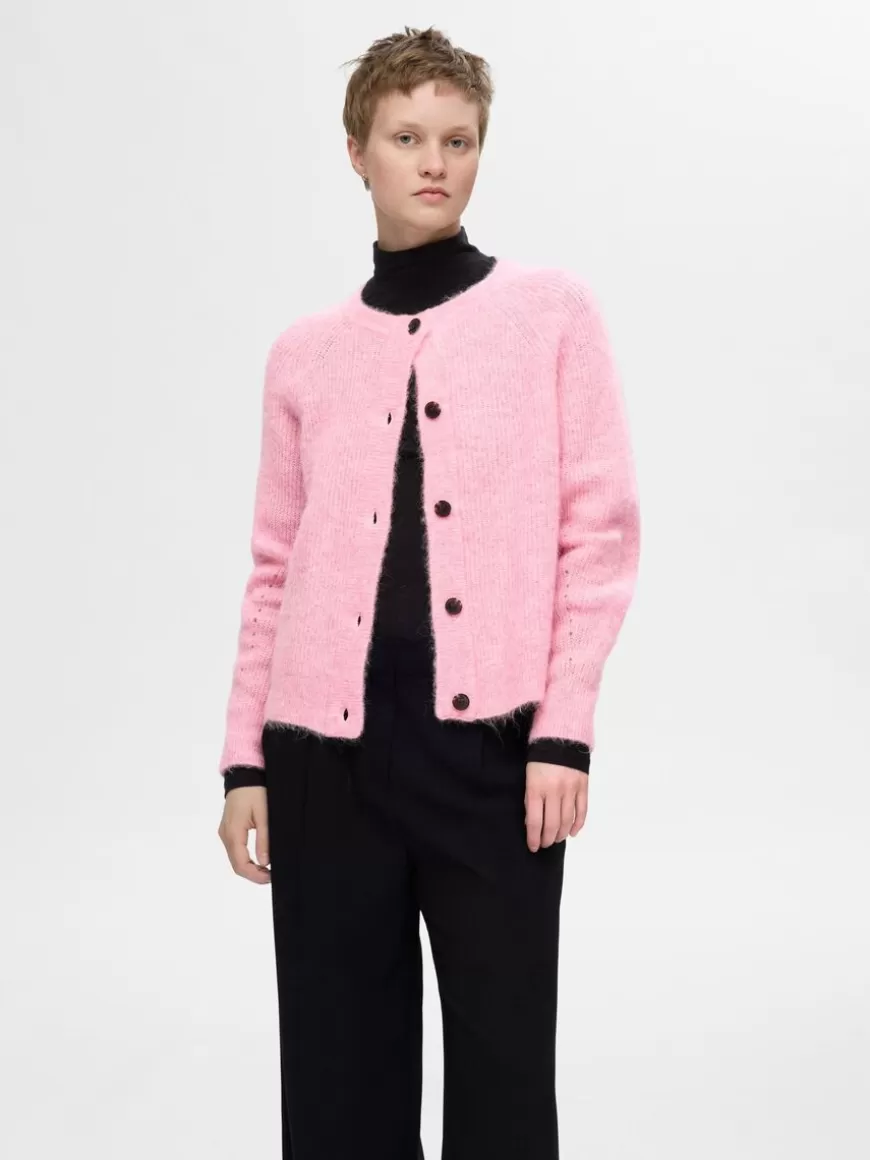 SELECTED LANGERMET CARDIGAN Pink Cheap