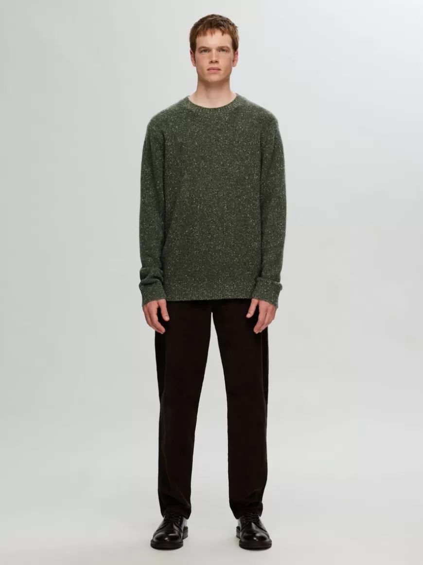 SELECTED LANGERMET CREW NECK-GENSER Green Cheap