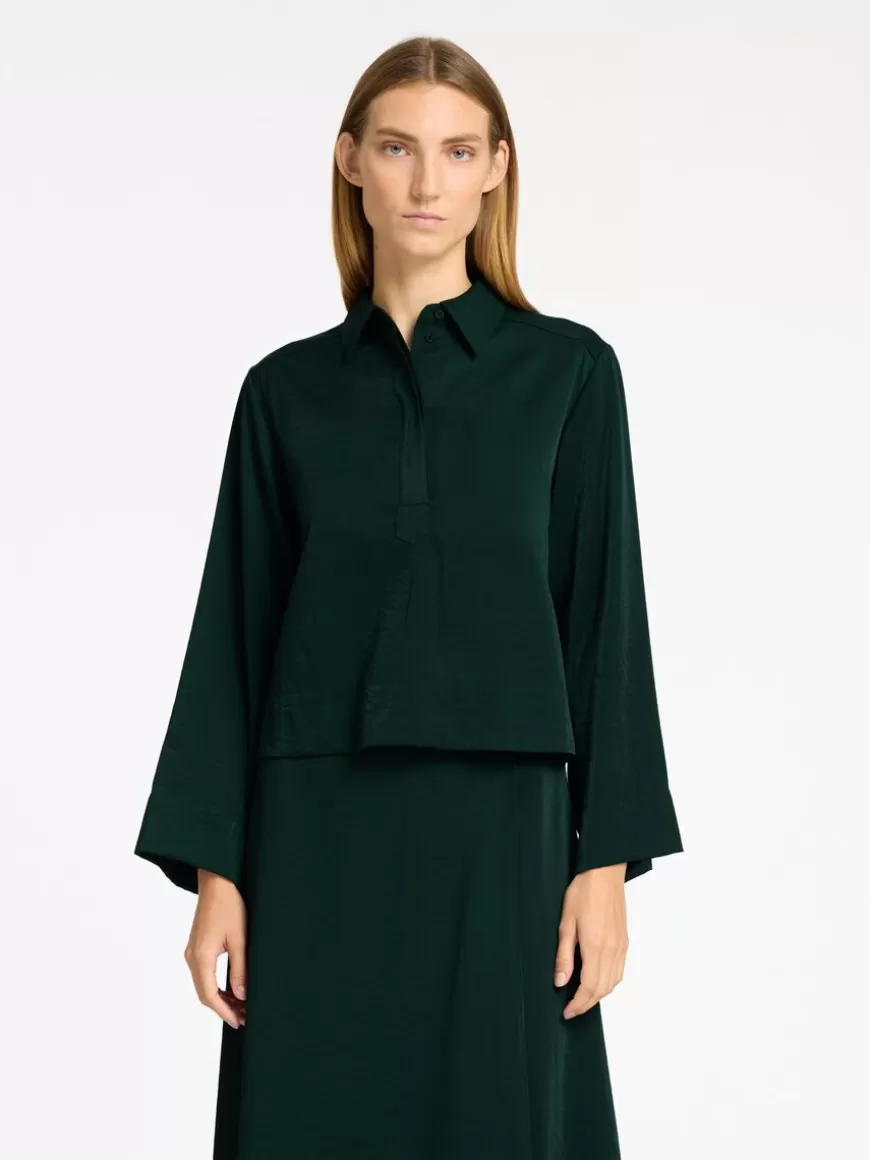 SELECTED LANGERMET CROPPED SKJORTE Green Outlet