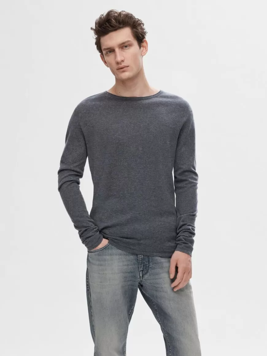 SELECTED LANGERMET PULLOVER Grey Store