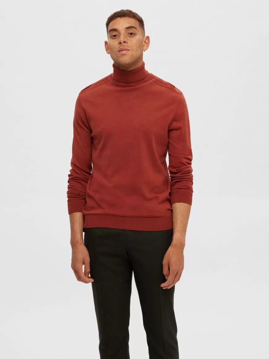 SELECTED LANGERMET RULLEKRAGE PULLOVER Orange Sale